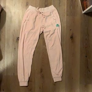 KAPPA Baby Pink Velour Joggers SIZE SMALL